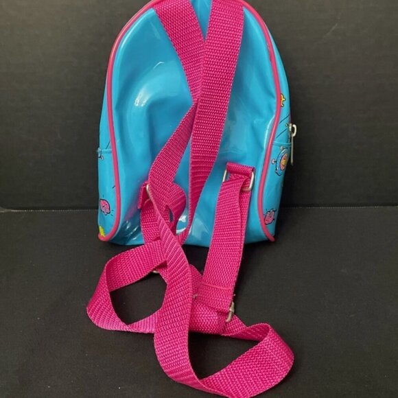 Vtg Tamagotchi Mini Backpack Blue/Pink Vinyl UFO Space Creatures 1997 - Picture 2 of 5